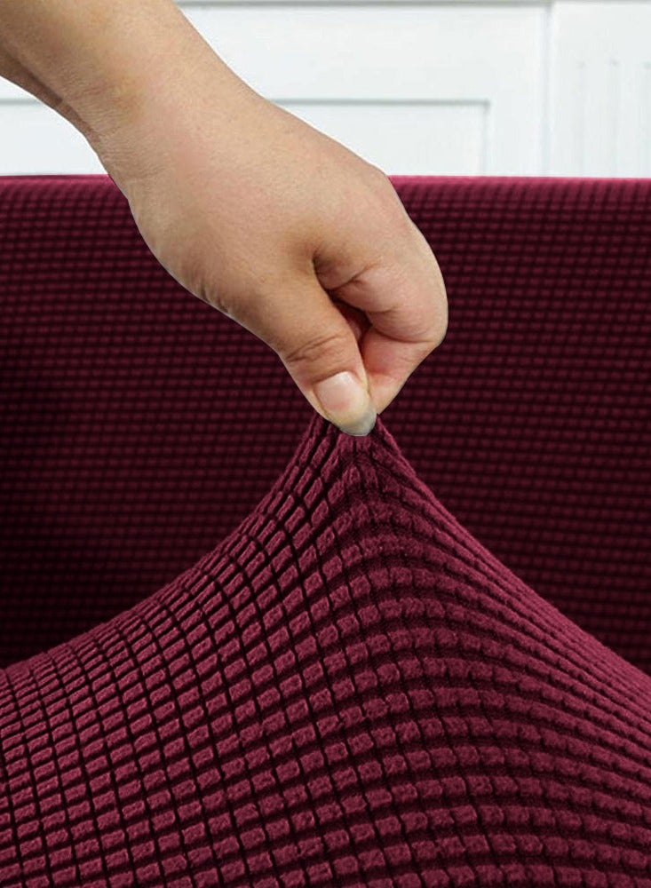 CATANES Thick Couch Covers, Sectional Sofa Stretch Slipcover Living Room Dogs Pets, Washable Durable Furniture Protector MARON (145cm * 185cm) - Image 2