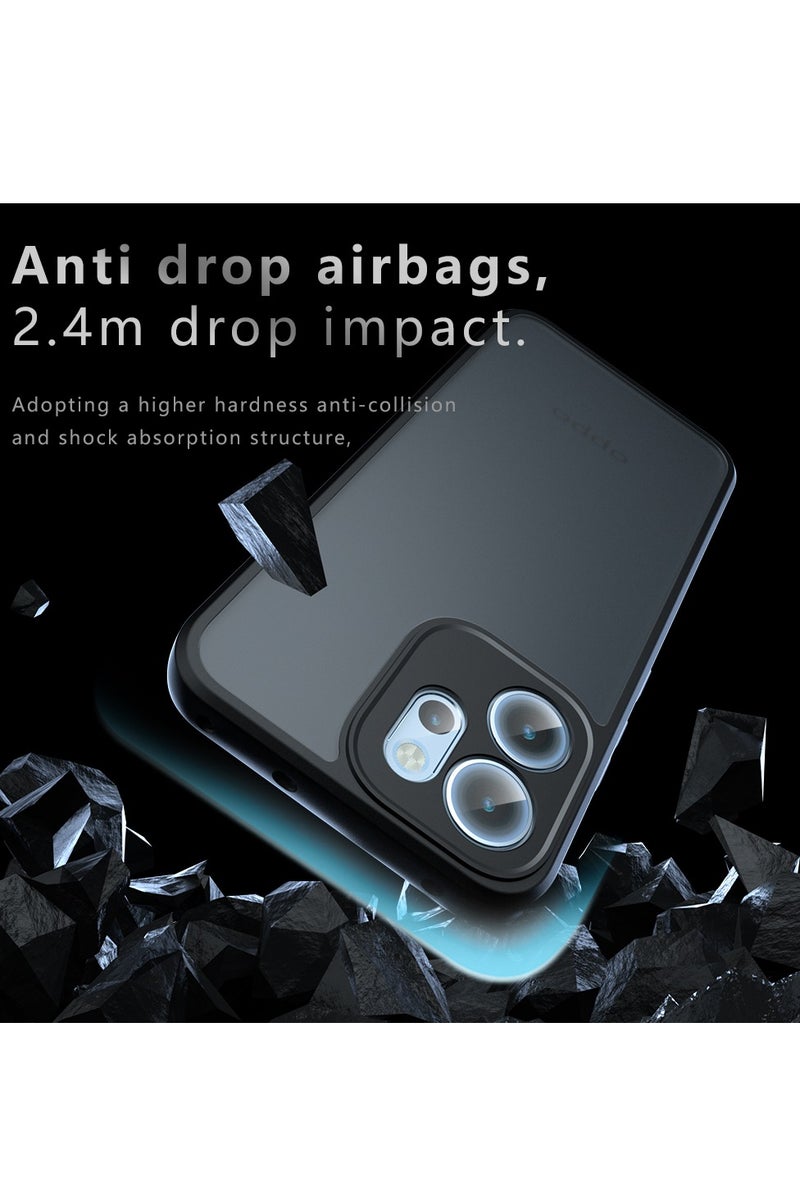 Case for OPPO Reno14 F 5G, Frosted Translucent Back Protective Slim Phone Cover, Anti-Fingerprints, Anti-Fall Drop Protection, Shockproof Case for OPPO Reno14 F 5G (Black) - Image 2