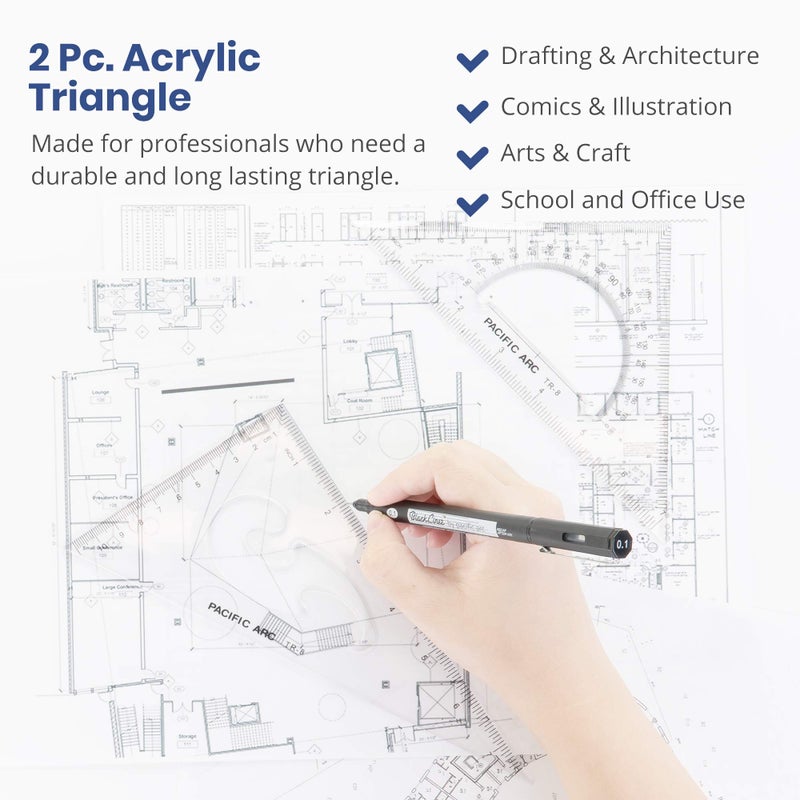 Pacific Arc Triangle Set 8 Inch 30/60 & 45/90 â€¦ - Image 3