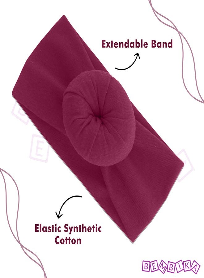 Bembika Bun Headband For Baby Girl Hair Accessories For Girls Headband For Girl Magenta - Image 4