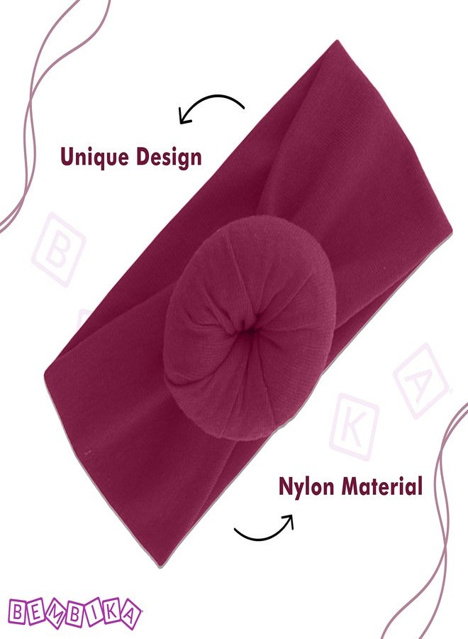 Bembika Bun Headband For Baby Girl Hair Accessories For Girls Headband For Girl Magenta - Image 3