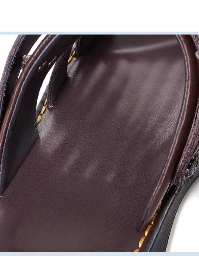 camel New Fashionable Leather Men's Business Slippers  - Image 2