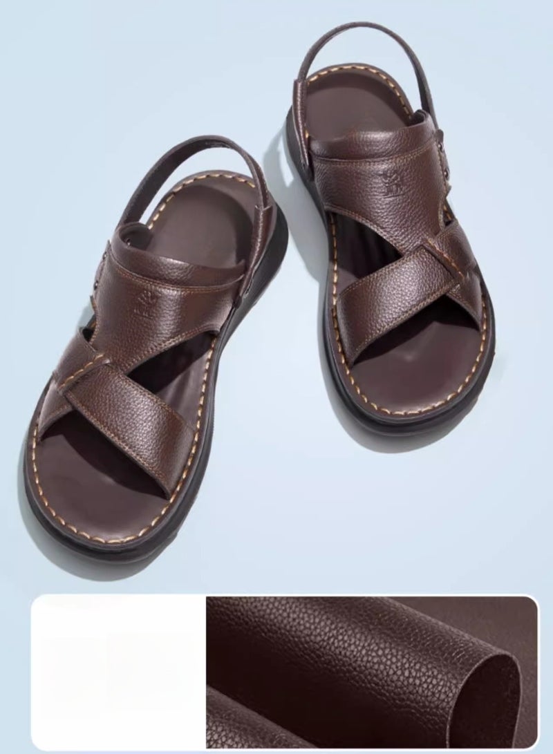 camel New Fashionable Leather Men's Business Slippers  - Image 3