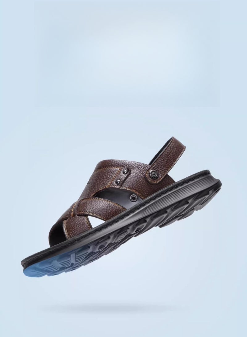 camel New Fashionable Leather Men's Business Slippers  - Image 5
