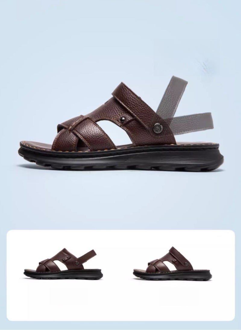 camel New Fashionable Leather Men's Business Slippers  - Image 4