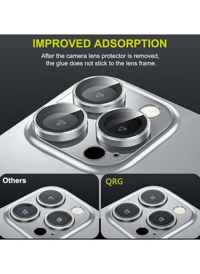 Generic - Camera Lens Protector for iPhone 16 Pro/iPhone 16 Pro Max , HD Tempered Metal Glass Camera Screen Protector Cover Film Accessories,Titanium Sliver - Image 1