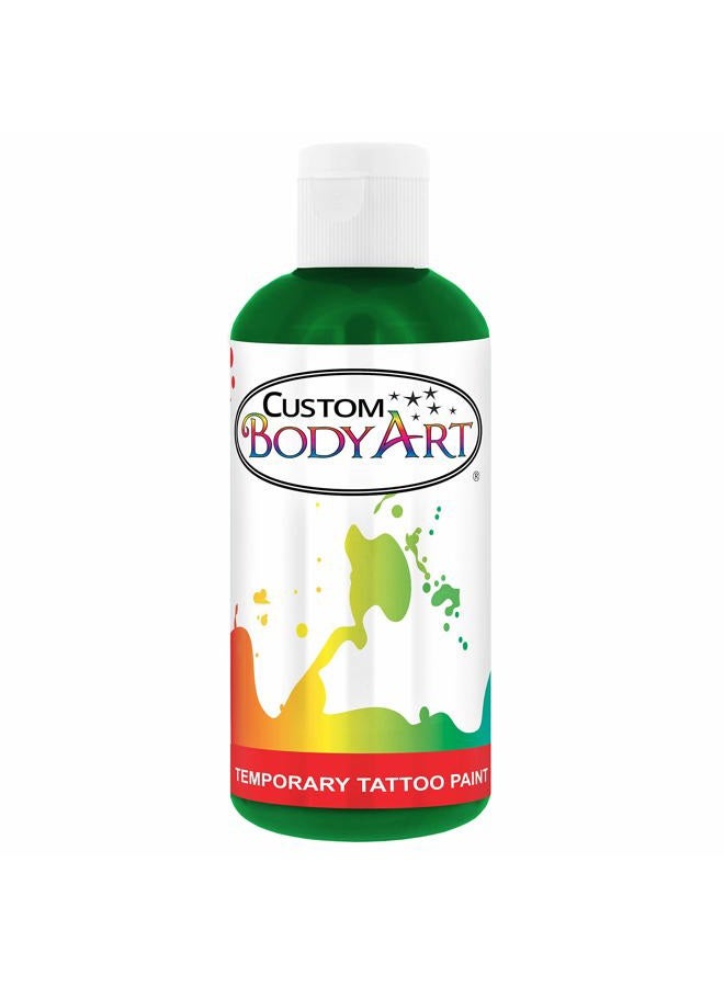 Custom Body Art 8-Ounce Green Temporary Airbrush Tattoo Body Art Paint Alcohol Based - Image 1