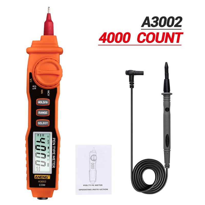 ANENG A3002 Pen Multimeter 4000 Counts Digital Multimeter Pen Non-contact Handheld Tester AC/DC Voltage / Diode / Continuity Testing Tool with Backlight Flashlight - Image 3