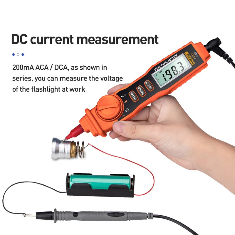 ANENG A3002 Pen Multimeter 4000 Counts Digital Multimeter Pen Non-contact Handheld Tester AC/DC Voltage / Diode / Continuity Testing Tool with Backlight Flashlight - Image 2