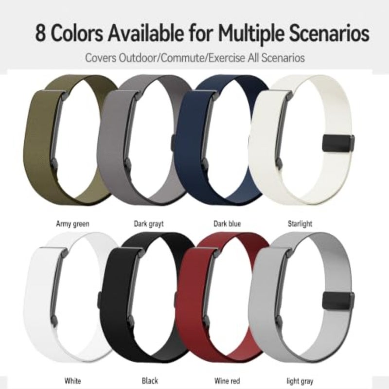 Breathable Magnetic Band Compatible With Fitbit Air Strap Fitness Tracker Accessory Silicone Black 3 Pack Quick-Release Design - Image 5