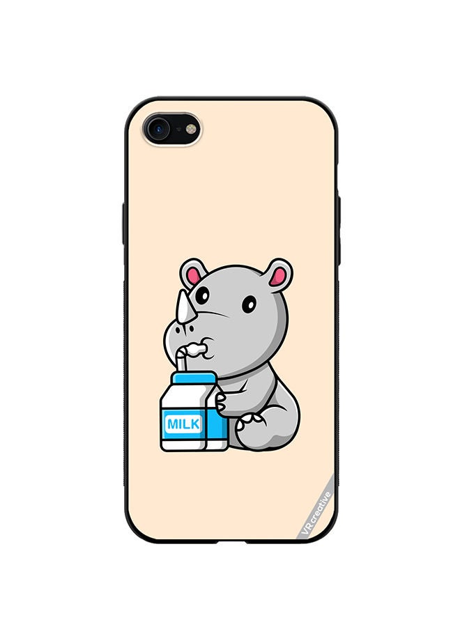 VR CREATIVE Protective Case Cover For Apple iPhone SE (2022) Cute Rhino Design Multicolour - Image 1