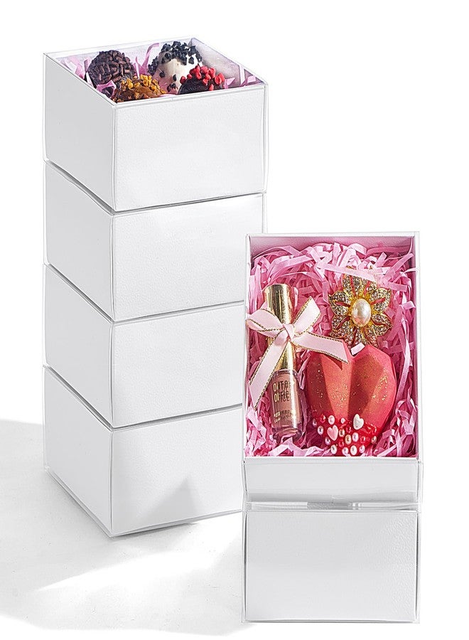 TEMLQPACK 50PCS 4x4x2Inch White Drawer-Style Gift Boxes for Macarons, Cookies, Chocolate Truffles & Donuts - Christmas Party Favors, Holiday Treat Boxes, Bakery Packaging Party Favors&Holiday Celebrate - Image 1