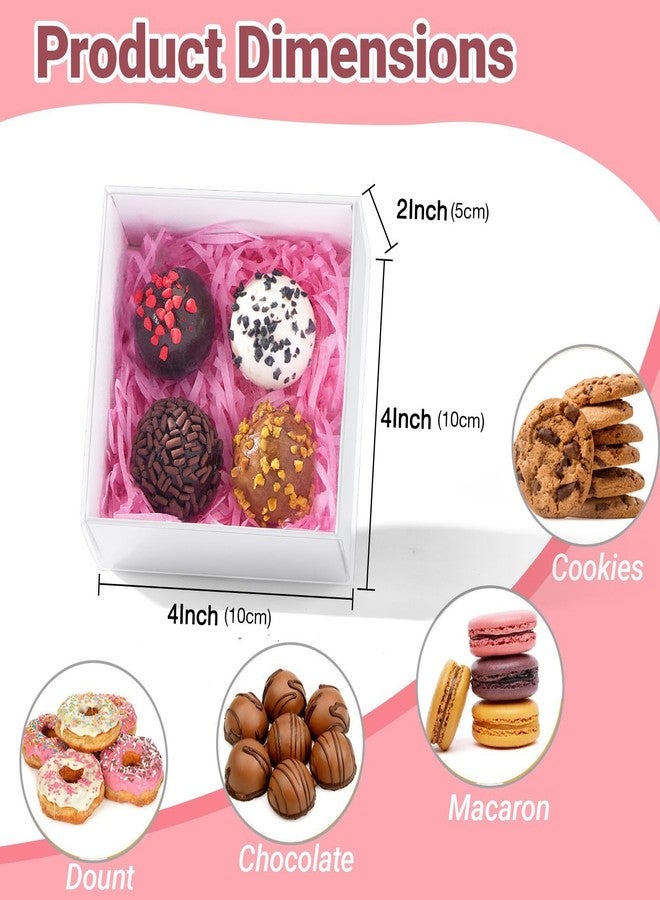 TEMLQPACK 50PCS 4x4x2Inch White Drawer-Style Gift Boxes for Macarons, Cookies, Chocolate Truffles & Donuts - Christmas Party Favors, Holiday Treat Boxes, Bakery Packaging Party Favors&Holiday Celebrate - Image 2