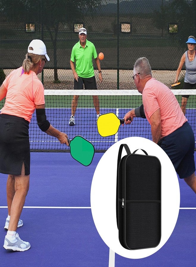 CATOSUM Pickleball Paddle Cover with Pocket, with Extra Storage Space Pocket for Accessories, Fits Store 2 Paddle &4balls, Zipper Closure - Waterproof Material (Black) - Image 2