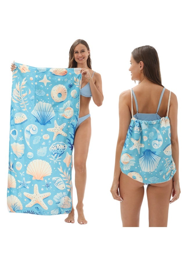 general Beach Towel, Super Absorbent, Quick Dry, Sand Free, Compact & Lightweight, 100% Recycled Materials, Includes bag - Large (140x70cm)