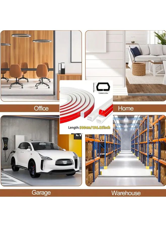 Self Adhesive Cable Concealer Wire Management Sleeve 500cm Staircase White Wall Floor Protection - Image 5