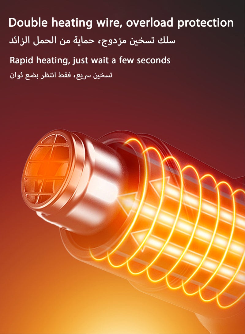 Jourvent Heat Gun, 2000W Professional Hot Air Gun 50℃ -600 ℃ Variable Temperature Control, 7 Accessories for Shrink Pipe, 2-Temp Setting, Overload Protection, Fast Heating - Image 3