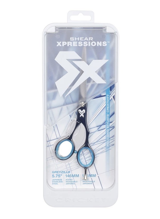 Cricket Shear Xpressions 5.75" Professional Hair Cutting Scissors - Barber Scissors, Japanese Stainless Steel, Comfort Silencer, Ideal for Stylists and Home Use, Greyzilla  - Image 2