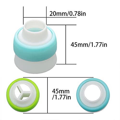 DGHAOP 4pcs Russian 3 Color Nozzle Converter Coupler Icing Nozzles Blue+Green Single Hole/Three Holes Icing Cake Decor Tools - Image 2