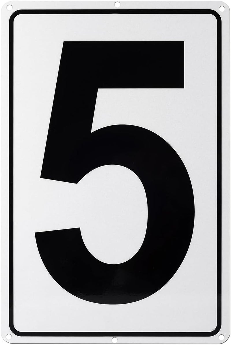 Kichwit Metal House Numbers Address Sign Reflective Aluminum Mailbox Number, 10 x 7 Inches, Number 5 - Image 1