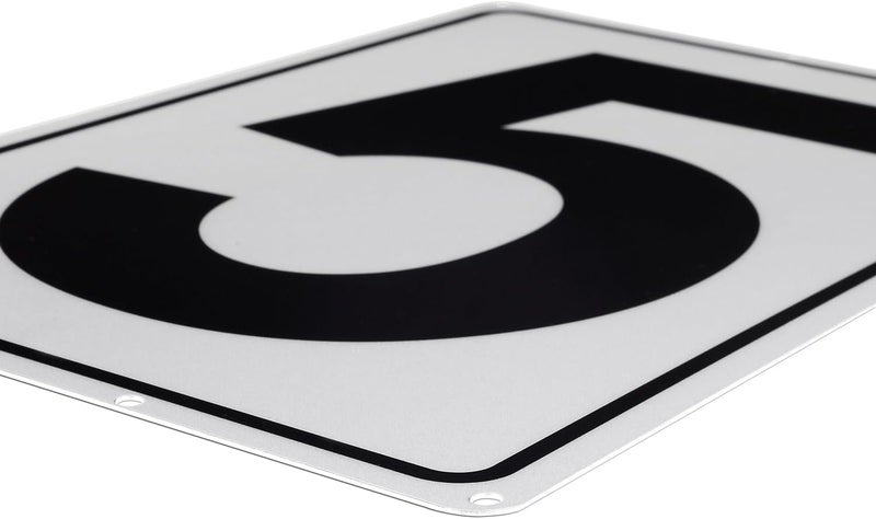 Kichwit Metal House Numbers Address Sign Reflective Aluminum Mailbox Number, 10 x 7 Inches, Number 5 - Image 2
