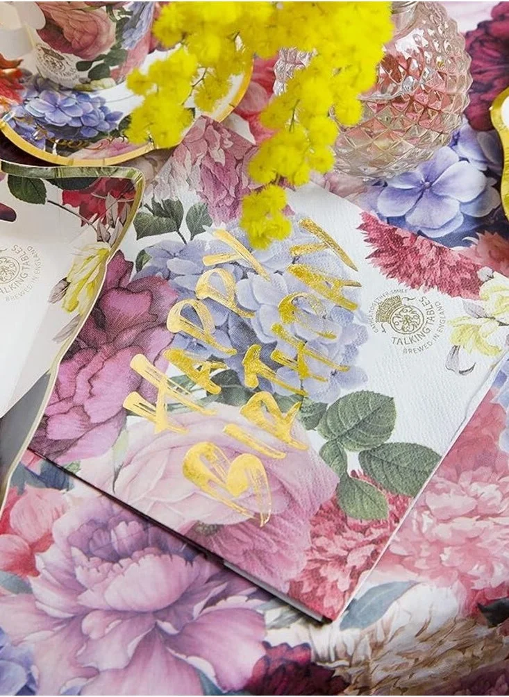 توكينج تيبلز Truly Scrumptious Happy Birthday Napkin with Foil Detail, 33cm, 20pack