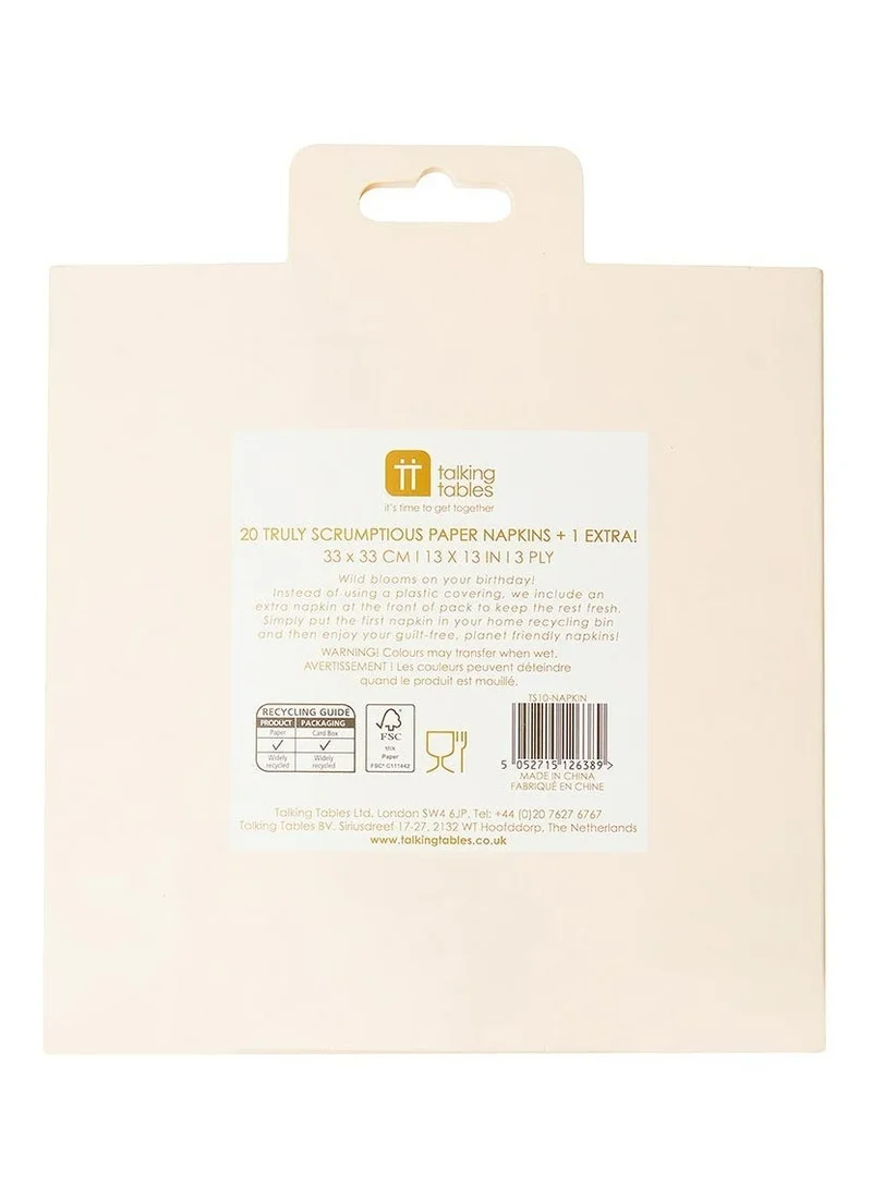 توكينج تيبلز Truly Scrumptious Happy Birthday Napkin with Foil Detail, 33cm, 20pack