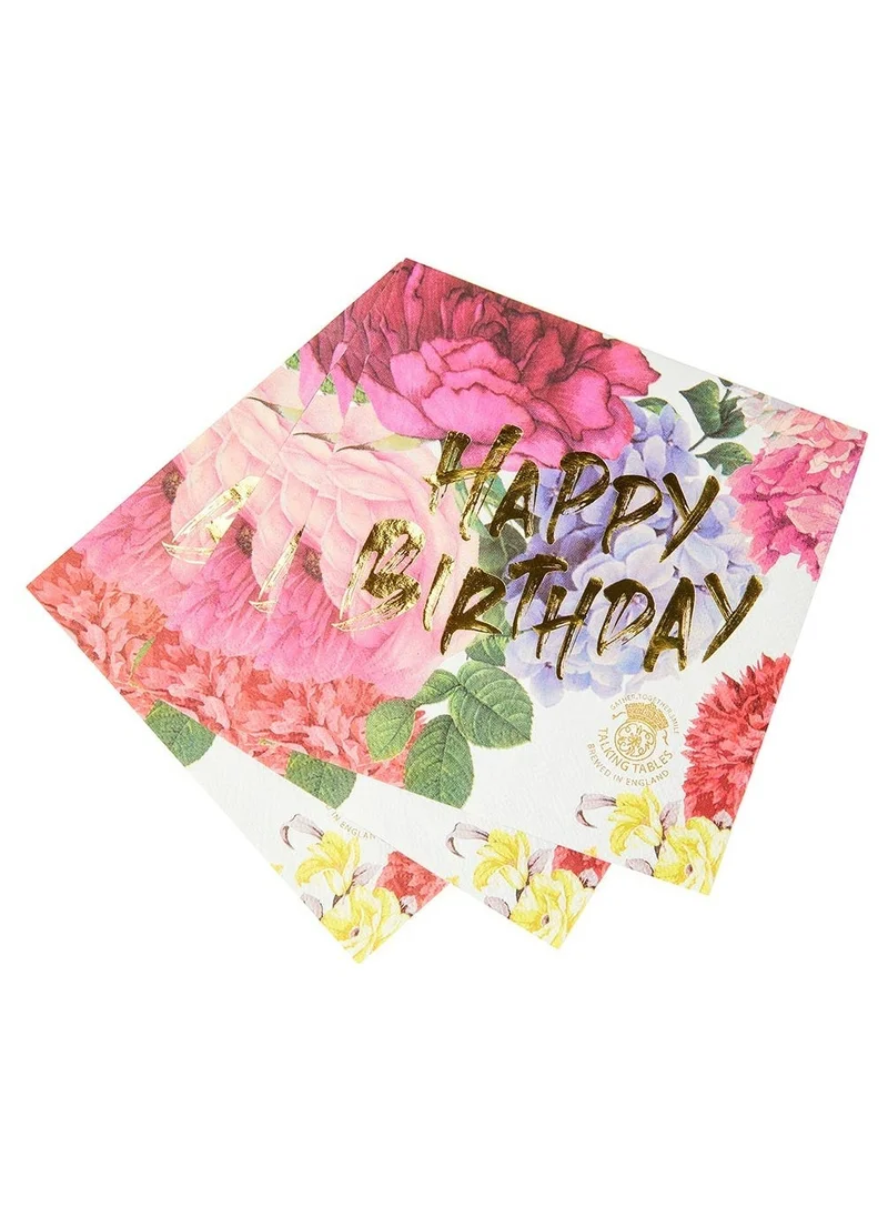 توكينج تيبلز Truly Scrumptious Happy Birthday Napkin with Foil Detail, 33cm, 20pack