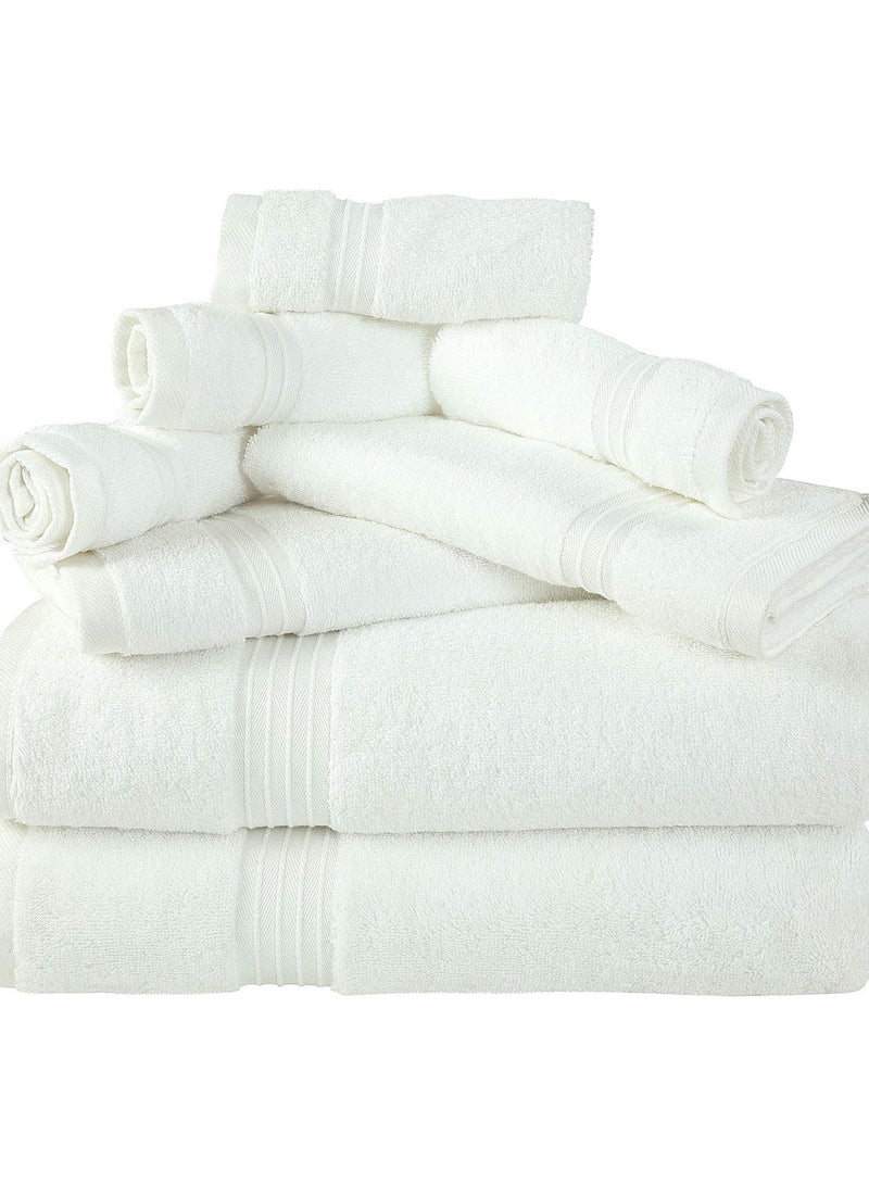 Comfy Cotton White 600 Gsm 8 pc Set For Bath And Spa Towel Set Includes 2Xbath Towels 70X140 Cm 2Xhand Towels 40X70 Cm 4Xwashcloths 30X30 Cm - Image 4
