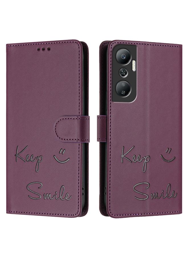 S-TOP Case For Infinix Hot 20 4G X6826 Smile Embossing RFID Leather Phone Case - Image 3