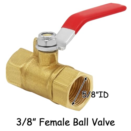 Uenede 2PCS 3/8 Inch Brass Mini Ball Valve 3/8" Female to 3/8" Female Thread Shut-off Valve with Operation Handle Pipe Threaded Fittings for Water/Oil/Gas - Image 2