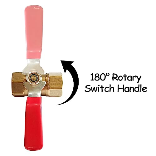 Uenede 2PCS 3/8 Inch Brass Mini Ball Valve 3/8" Female to 3/8" Female Thread Shut-off Valve with Operation Handle Pipe Threaded Fittings for Water/Oil/Gas - Image 3