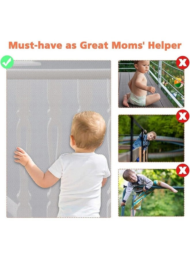 بيوينتي واقي درابزين للأطفال، شبكة سلم 3M، شبكة درابزين شرفة للأطفال، شبكة أمان للأطفال، شبكة درابزين سلم للحيوانات الأليفة، سميكة، شبكة سلم آمنة للعب الجراء الصغيرة في الأماكن المغلقة، أبيض - Image 5
