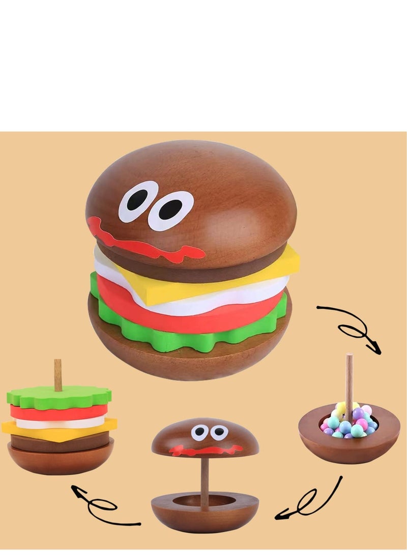 SYOSI Coasters Set for Drinks, Stackable Burger Coasters Set - Fun and Creative Wooden Coasters for Drinks, Table Decor, and Gifts - Perfect for Housewarming and Birthday Parties - Image 2