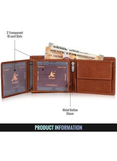 HORNBULL HORNBULL Carlos Tan Wallet for Men | Stylist Mens Wallet with RFID Blocking | Wallet Men Genuine Leather | Gift for Men  - Image 4