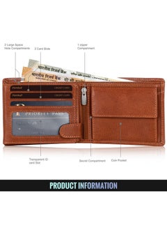 HORNBULL HORNBULL Carlos Tan Wallet for Men | Stylist Mens Wallet with RFID Blocking | Wallet Men Genuine Leather | Gift for Men  - Image 3