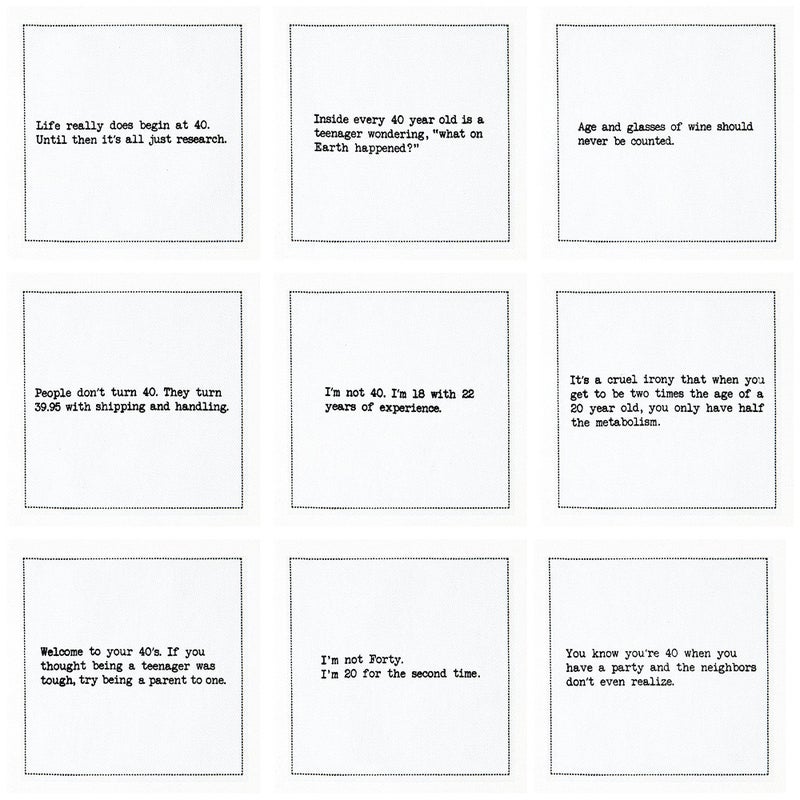 Five Star Napkins 40th Birthday Quotes White Cotton Cocktail Napkins, Beverage Napkins, Bar Napkins, Cloth Napkins, Party Napkins, Events, Holidays, Weddings, Birthdays, Disposable, 4.5" x 4.5"- (50x) - Image 3