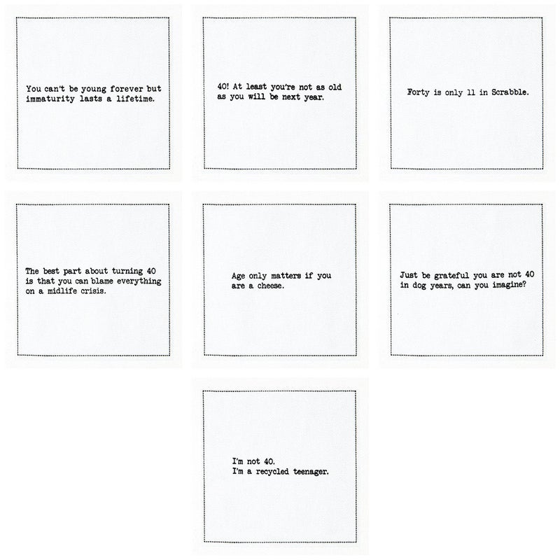 Five Star Napkins 40th Birthday Quotes White Cotton Cocktail Napkins, Beverage Napkins, Bar Napkins, Cloth Napkins, Party Napkins, Events, Holidays, Weddings, Birthdays, Disposable, 4.5" x 4.5"- (50x) - Image 4