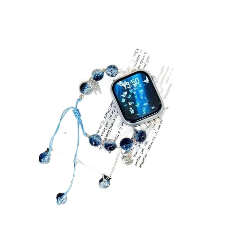 سوار ساعة ذكية سوار نايلون حلقي متوافق مع Apple Watch بملاءمة قابلة للتعديل وحزام بديل للاستخدام اليومي باللون أزرق قابل للتعديل - JOVA - Image 2