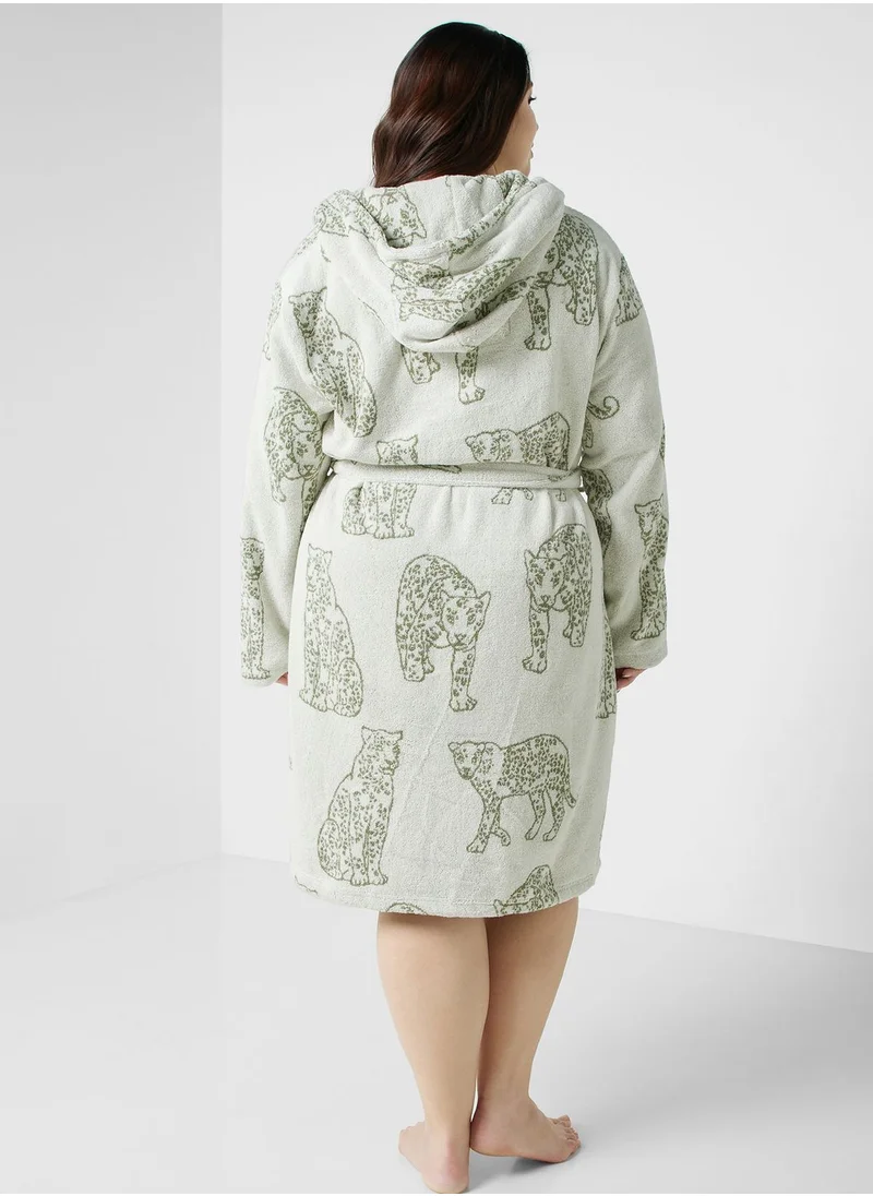 CHELSEA PEERS Printed Pocket Detail Robe