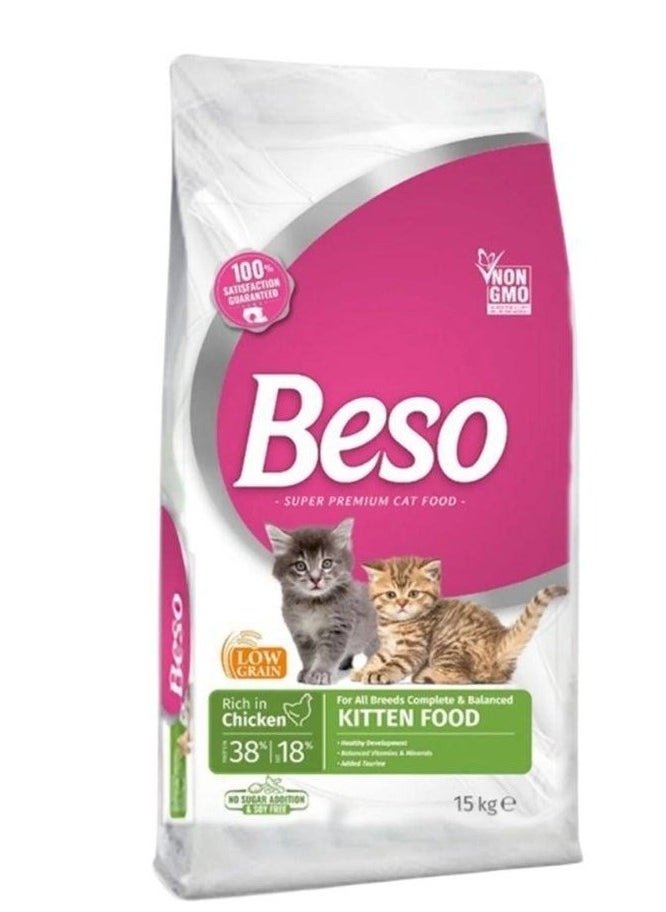 Beso Cat Kitten Dry Food With Chicken Flavor 15KG 