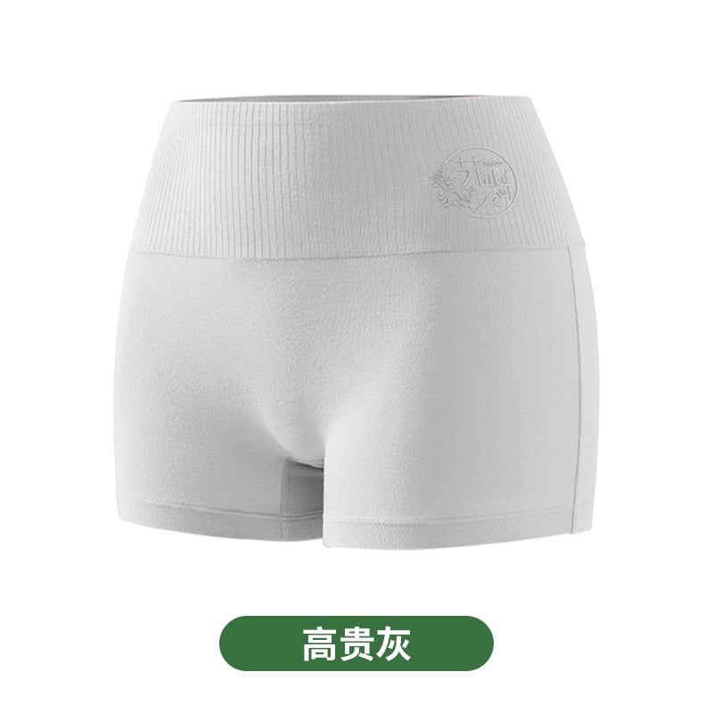 Womens boxer shorts cotton high waist belly contracting safety pants plus size boxer shorts anti-exposure leggings hip lifting summer Noble Gray