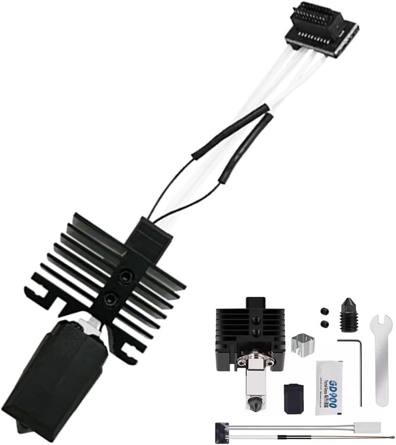 إكسفور جهاز Hotend لمختبر Bambu P1P/P1S، رأس طباعة بجهد 24 فولت وقدرة 48 واط، مزود بخرطوشة مسخنة من السيراميك، مقاوم حراري، فوهة من الفولاذ المقوى قابلة للإزالة بسمك 0.4 مم، مستشعر لدرجات الحرارة العالية، مجموعة أنابيب التسخين. - Image 1