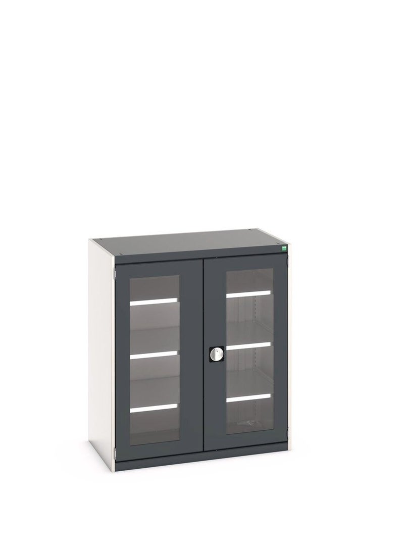 bott Bott cubio cupboard with window doors & 3 shelves WxDxH: 1050x650x1200mm  - Image 1
