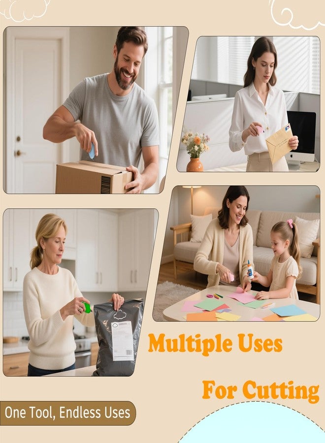 Muclip Cloud Retractable Box Cutter 6 Pack - With Key Rings,Safe Auto-Retract Design,Mini Paper Cutter for Box,Packages,Mail,Envelopes,Portable Keychain Letter Opener for Home,Office,Travel - Image 3