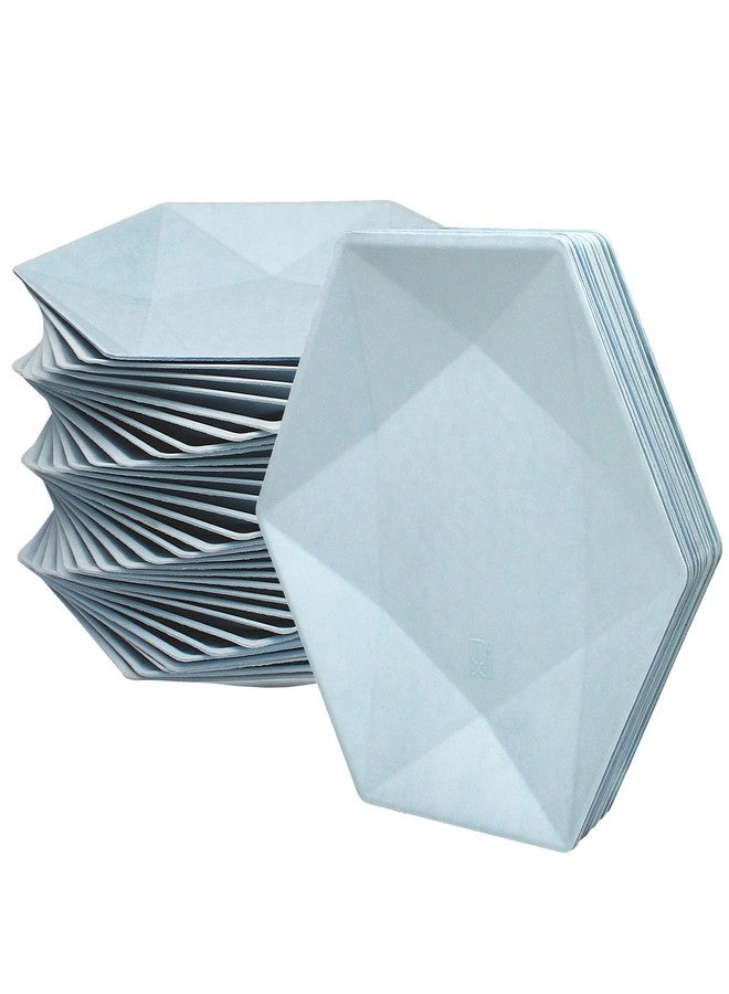 BangShou 30 Pack 8 Inch Disposable Paper Plates, Blue Hexagon Paper Platters, 100% Biodegradable Dessert Plates for Wedding, Birthday, Party - Image 1