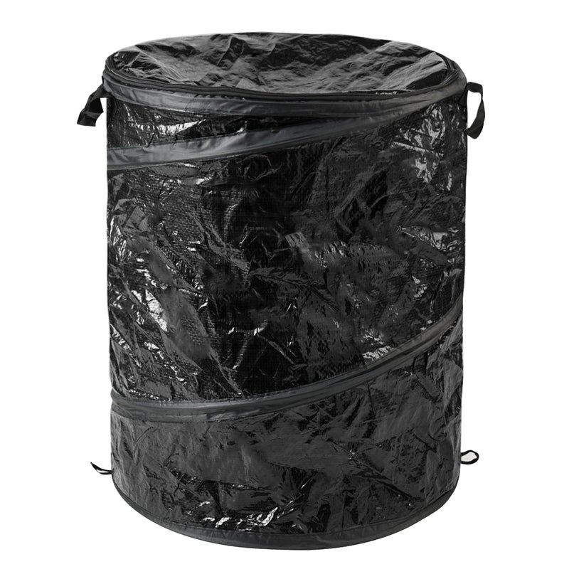 Wakeman Collapsible Trash Can - 44-Gallon Portable Garbage Can Outdoor Bin with Zippered Lid for RV, Camping, Parties, or Yard Waste by Wakeman (Black) - Image 1