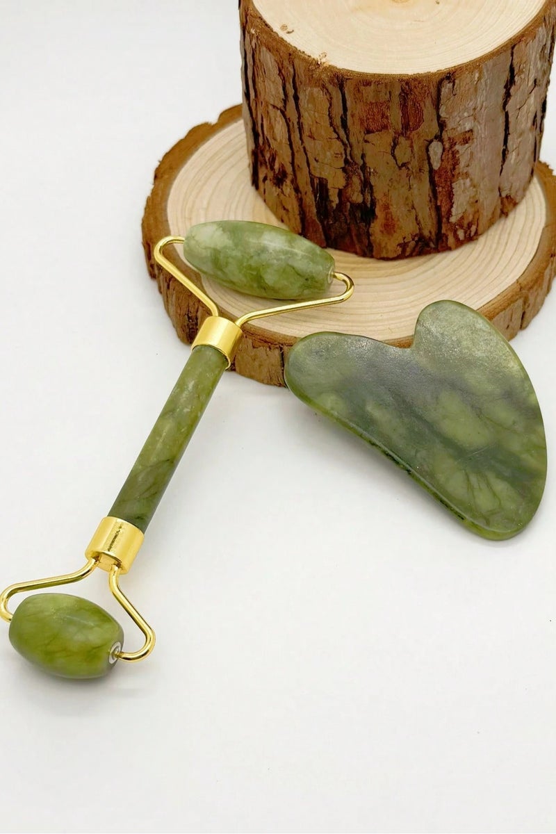 Facial Roller and Massager Set 2 Pieces for Skin Renewal Puffiness Reduction and Eye and Neck Care - Image 1