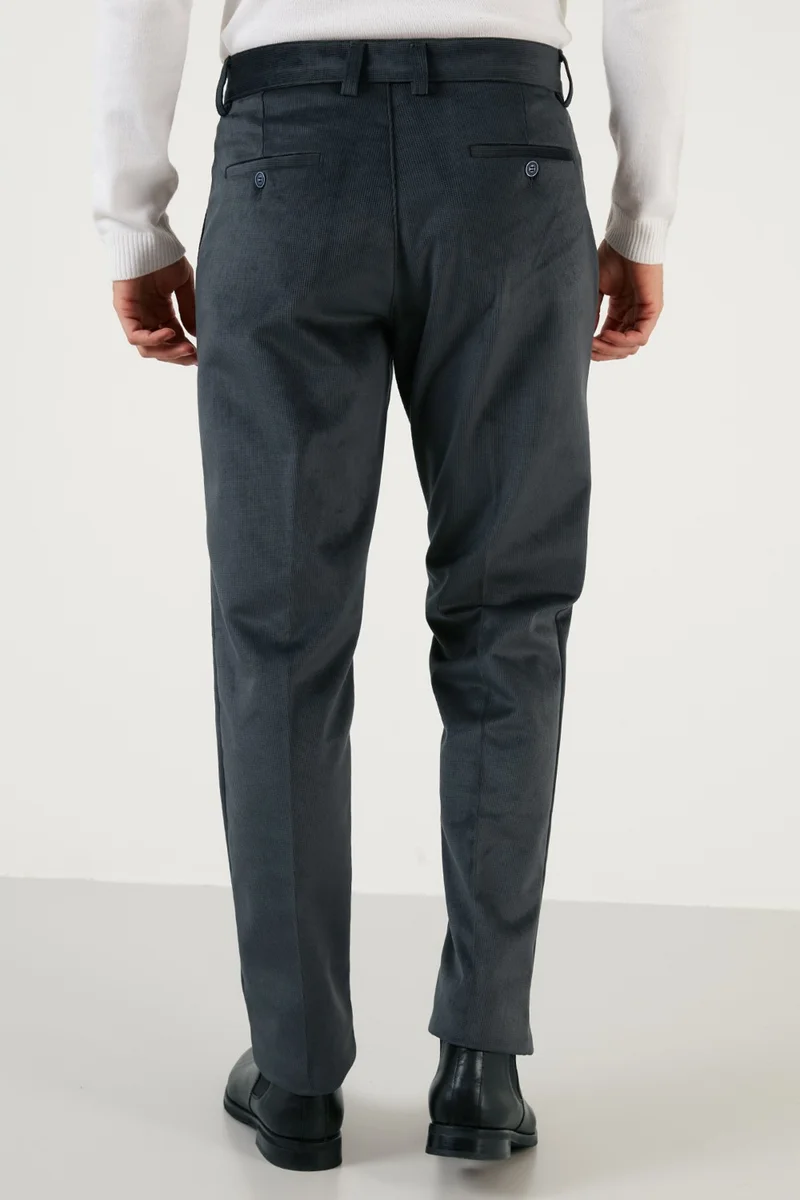 بوراتي Normal Waist Regular Fit Straight Leg Velvet Trousers Men's Velvet Trousers 645MERLIN