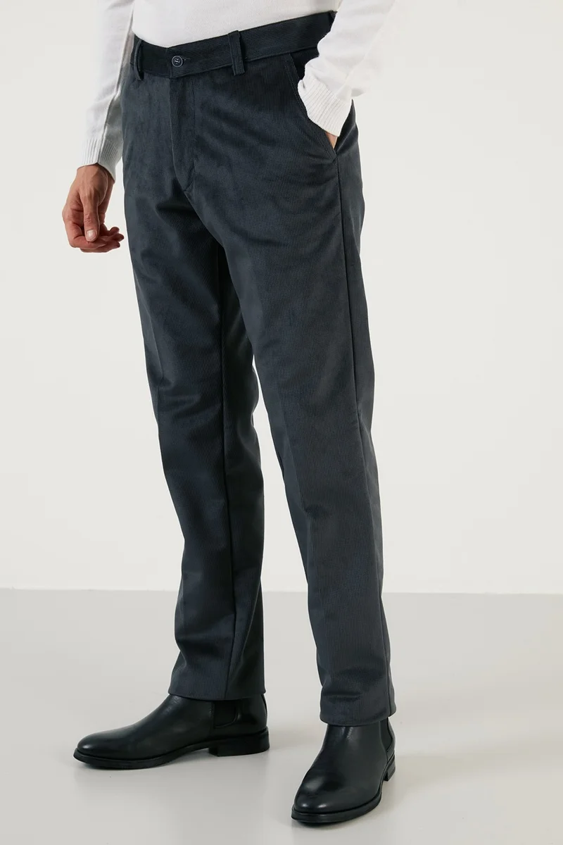بوراتي Normal Waist Regular Fit Straight Leg Velvet Trousers Men's Velvet Trousers 645MERLIN